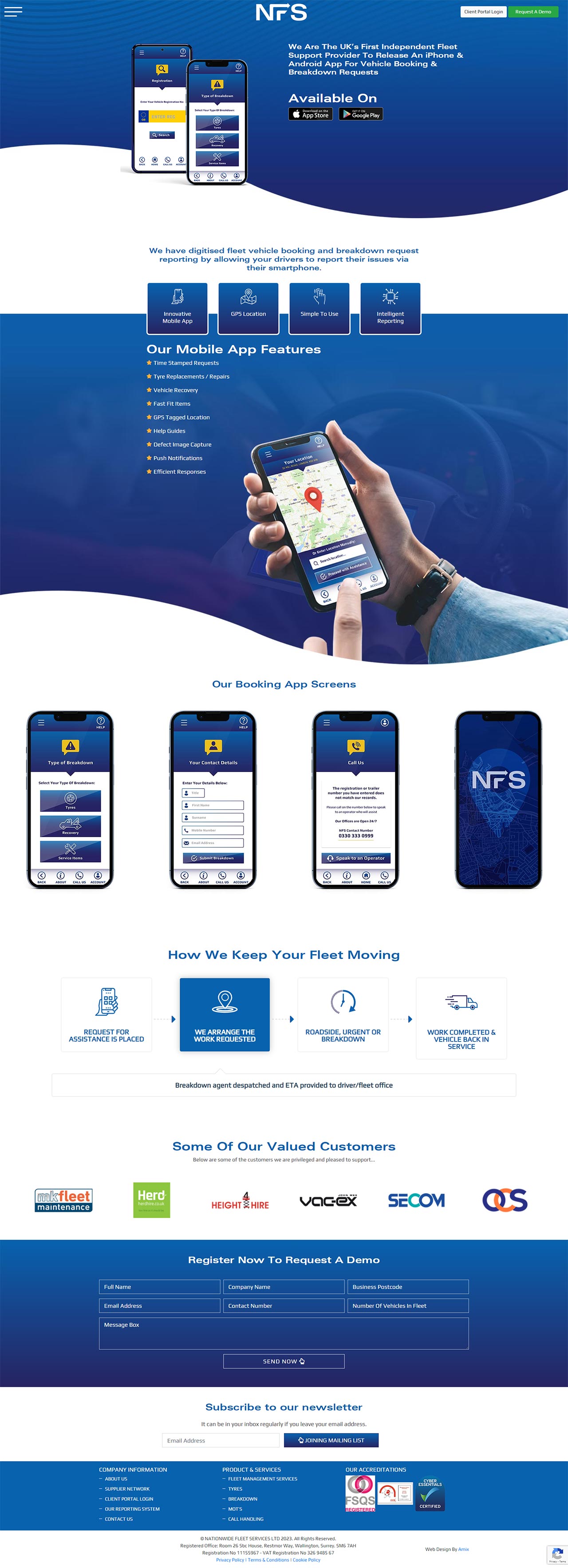Nationwide Fleet Services Website Screenshots