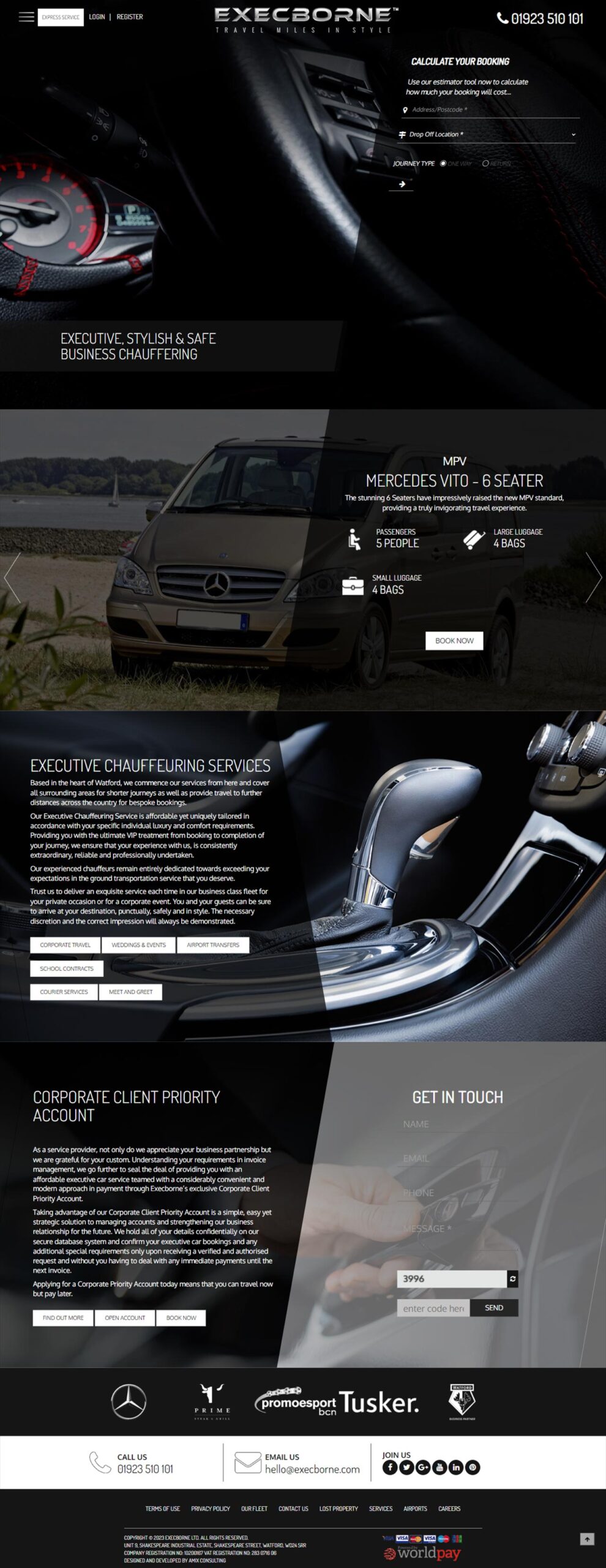 Execborne Website Screenshots