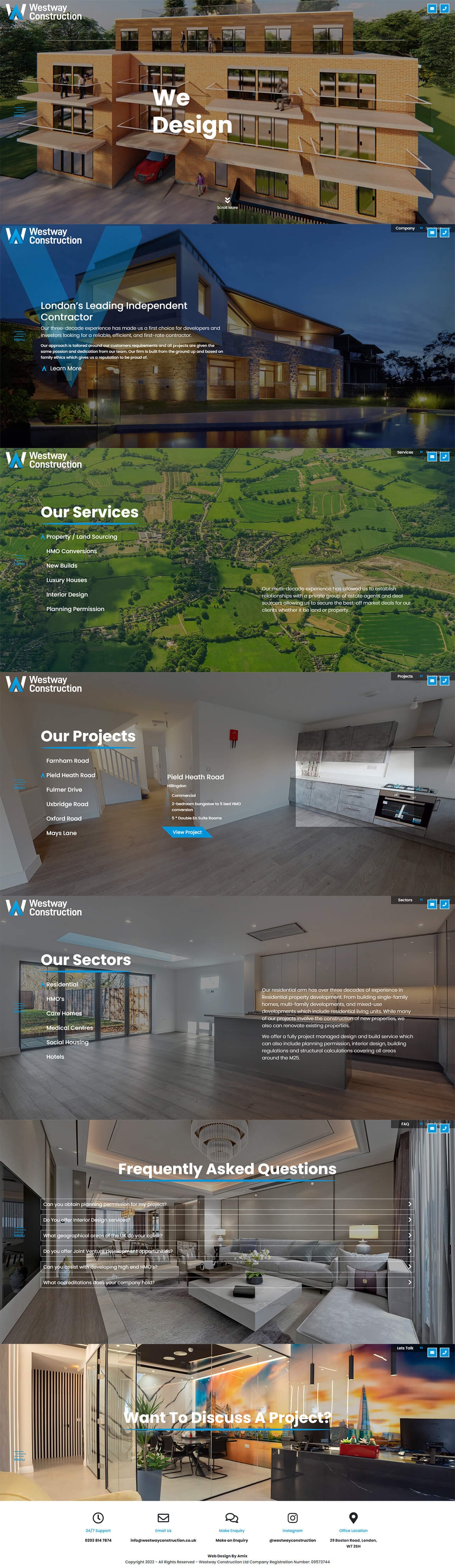 Westway Construction Website Screenshots