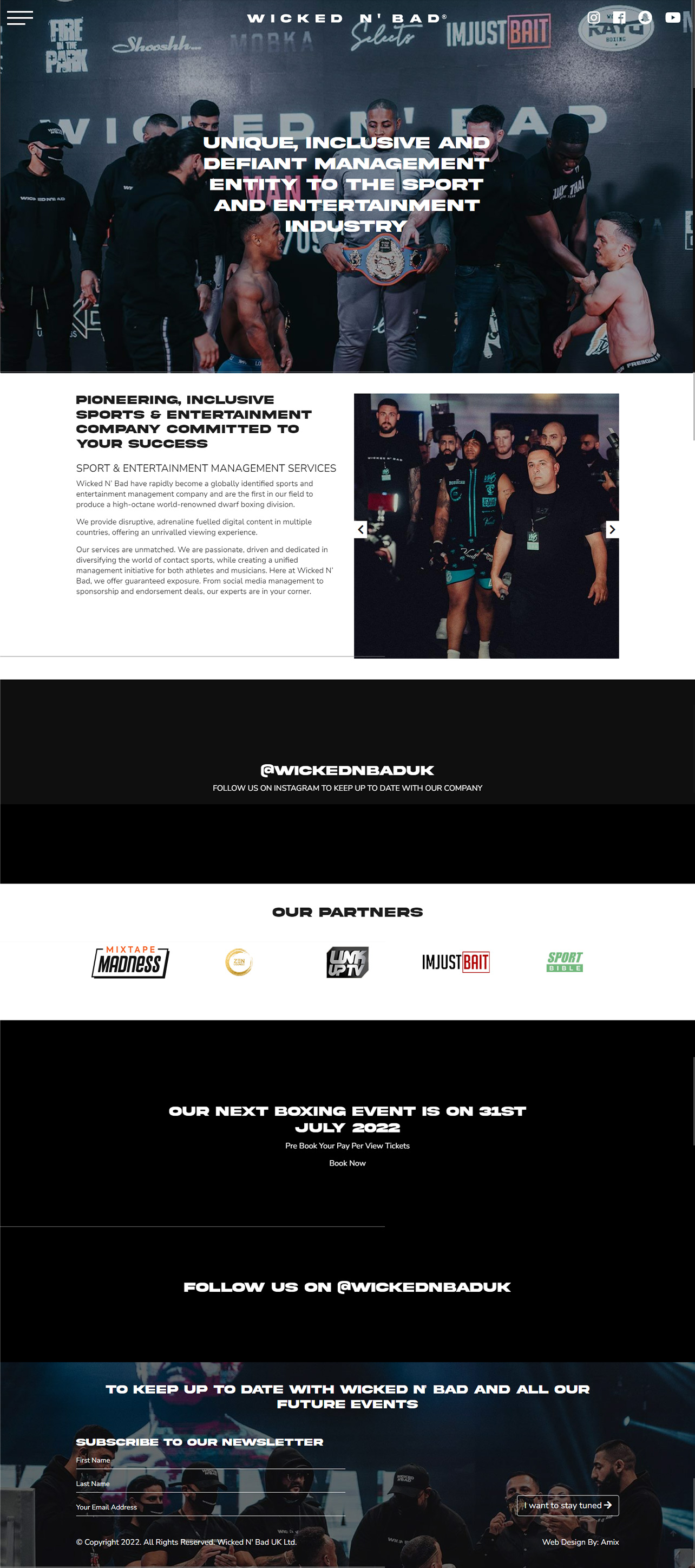 Wicked N' Bad Website Screenshots