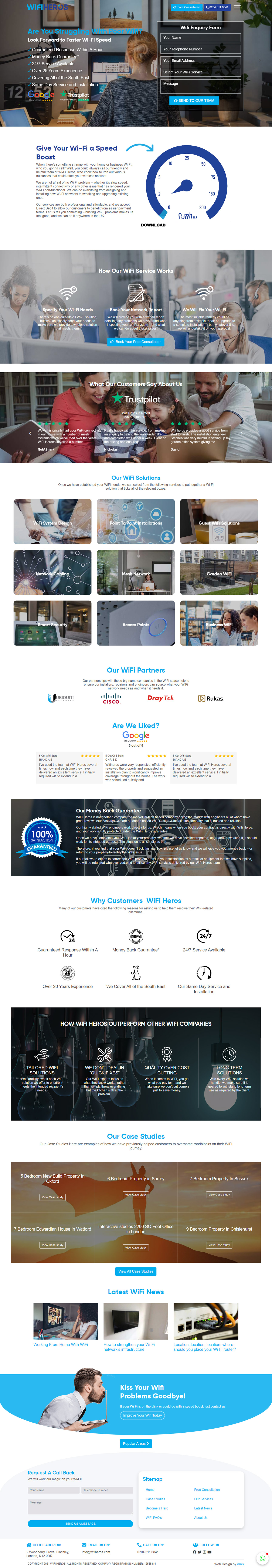 WiFi Heros Website Screenshots